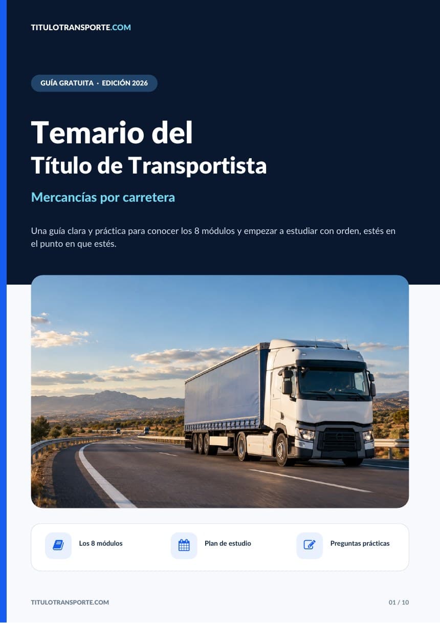 Portada del PDF gratuito del temario de transportista 2026